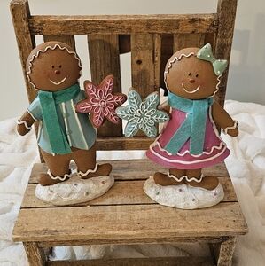 Pastel Gingerbread Couple Figurines